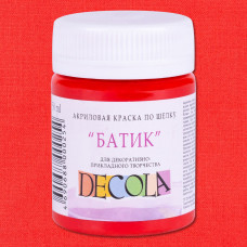 Краска акриловая для декоративного творчества шелк/батик "Decola" красная цв.№331 банка 50мл