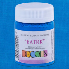Краска акриловая для декоративного творчества шелк/батик "Decola" небесно-голубая цв.№512 банка 50мл