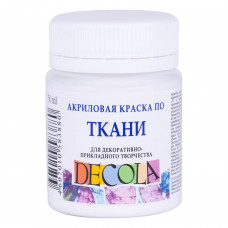 Краска акриловая по ткани для декоративного творчества "Decola" белая цв. №104 банка 50мл
